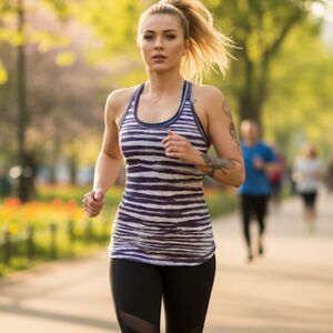 Nike Dri-Fit Zebra Print Racerback Tank Top Size M Gray & Purple